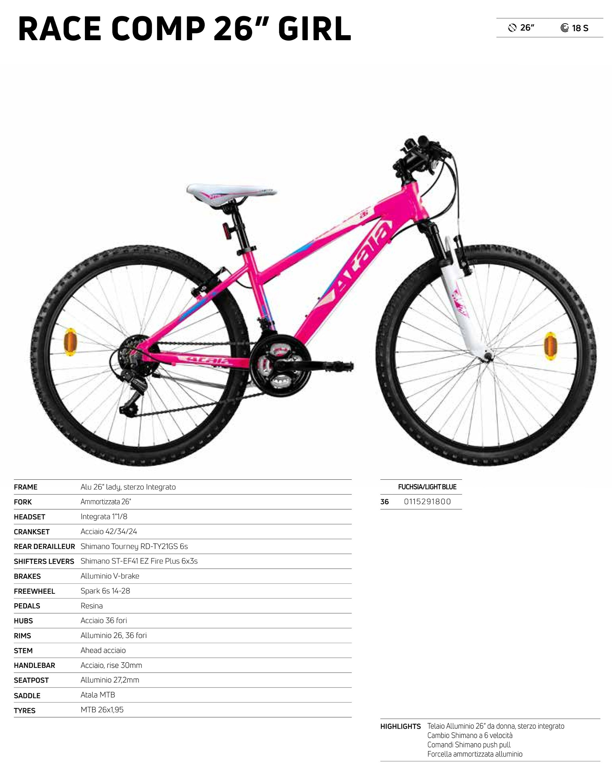 MTB: ATALA RACE COMP 26” GIRL
