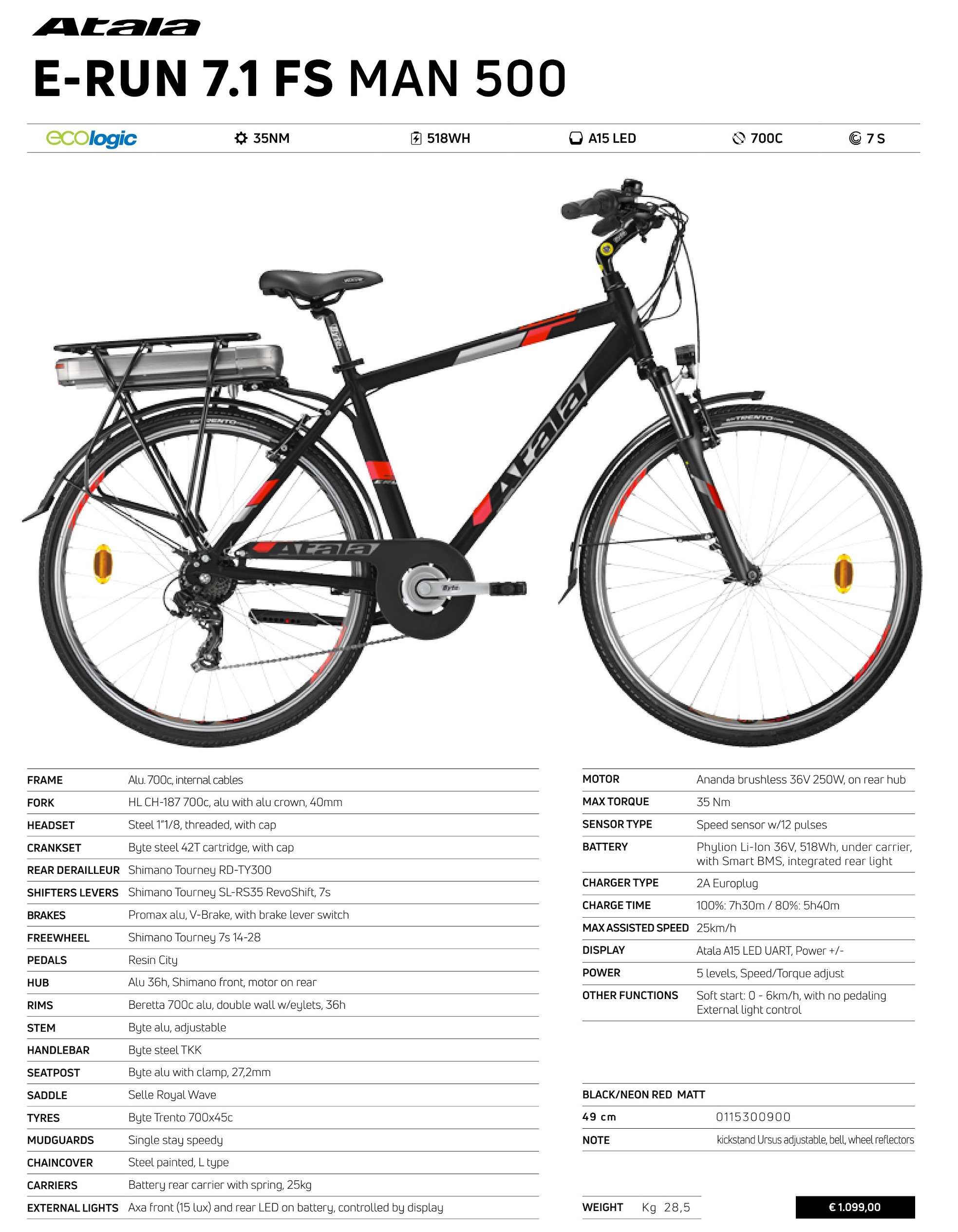 E Urban: ATALA E-RUN 7.1 FS MAN 500